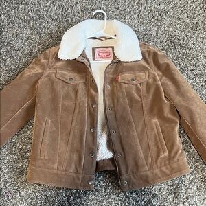 Levi's Tan Suede Jacket with Cream Sherpa Collar